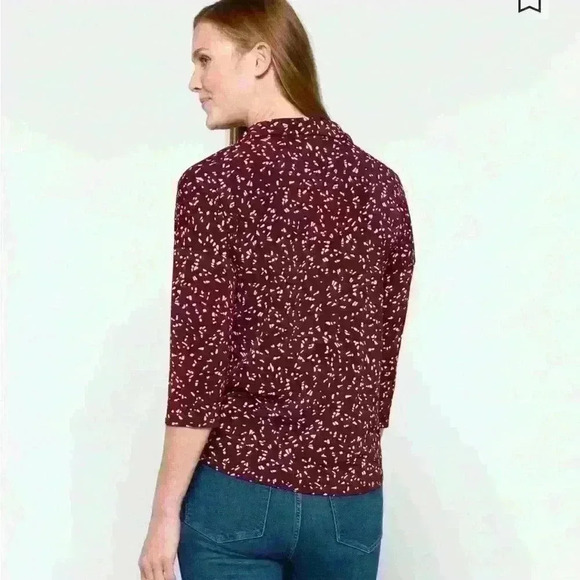 New Burgandy Beacon Stitch Fix Blouse V-neck  Large. New never worn E - Picture 3 of 13